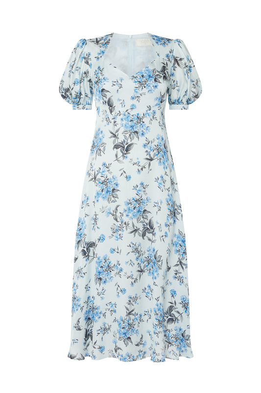 Paradise Dress - Blue Scatter Flower Print