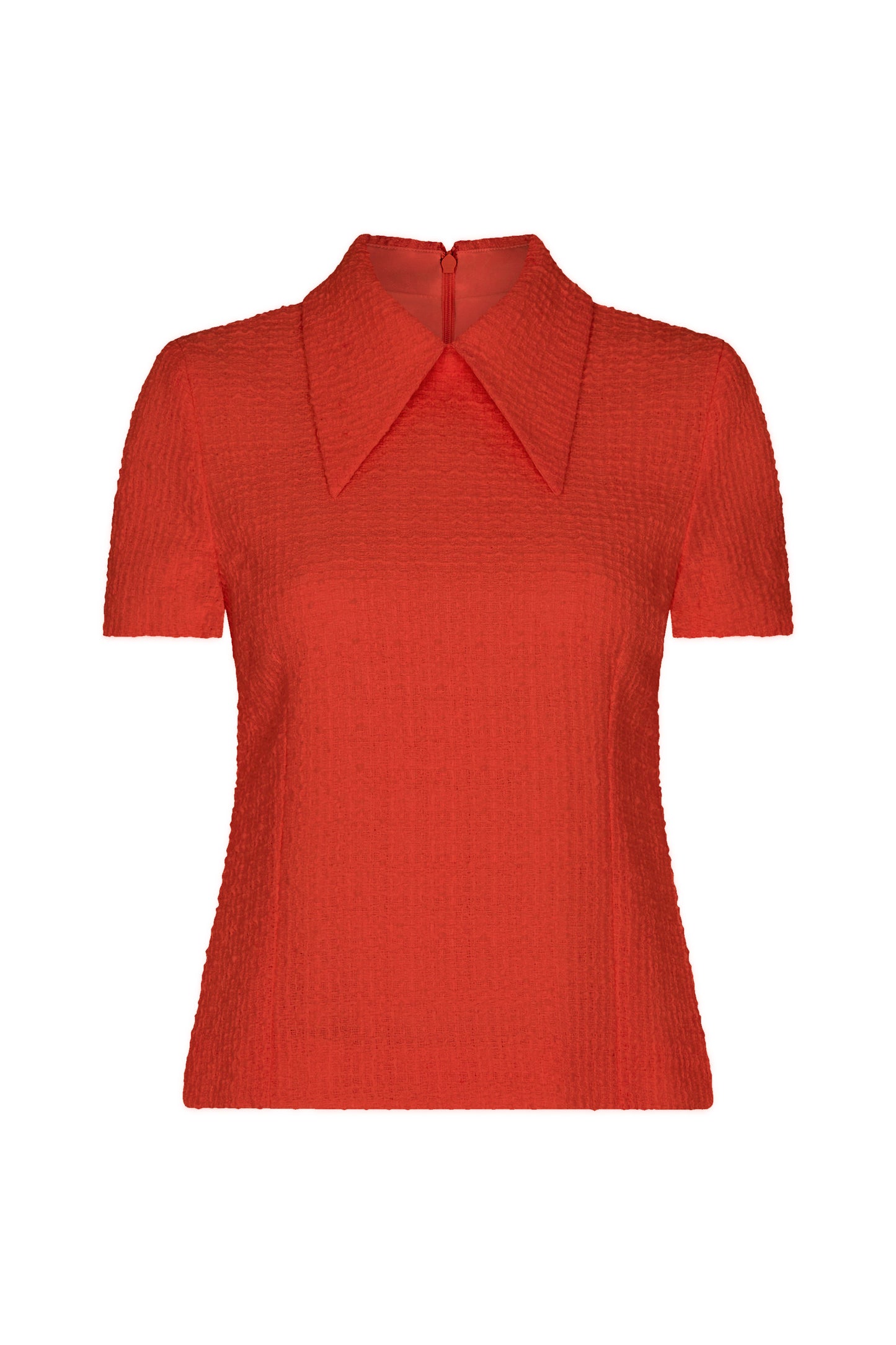 Stella Tweed Top - Red Tweed