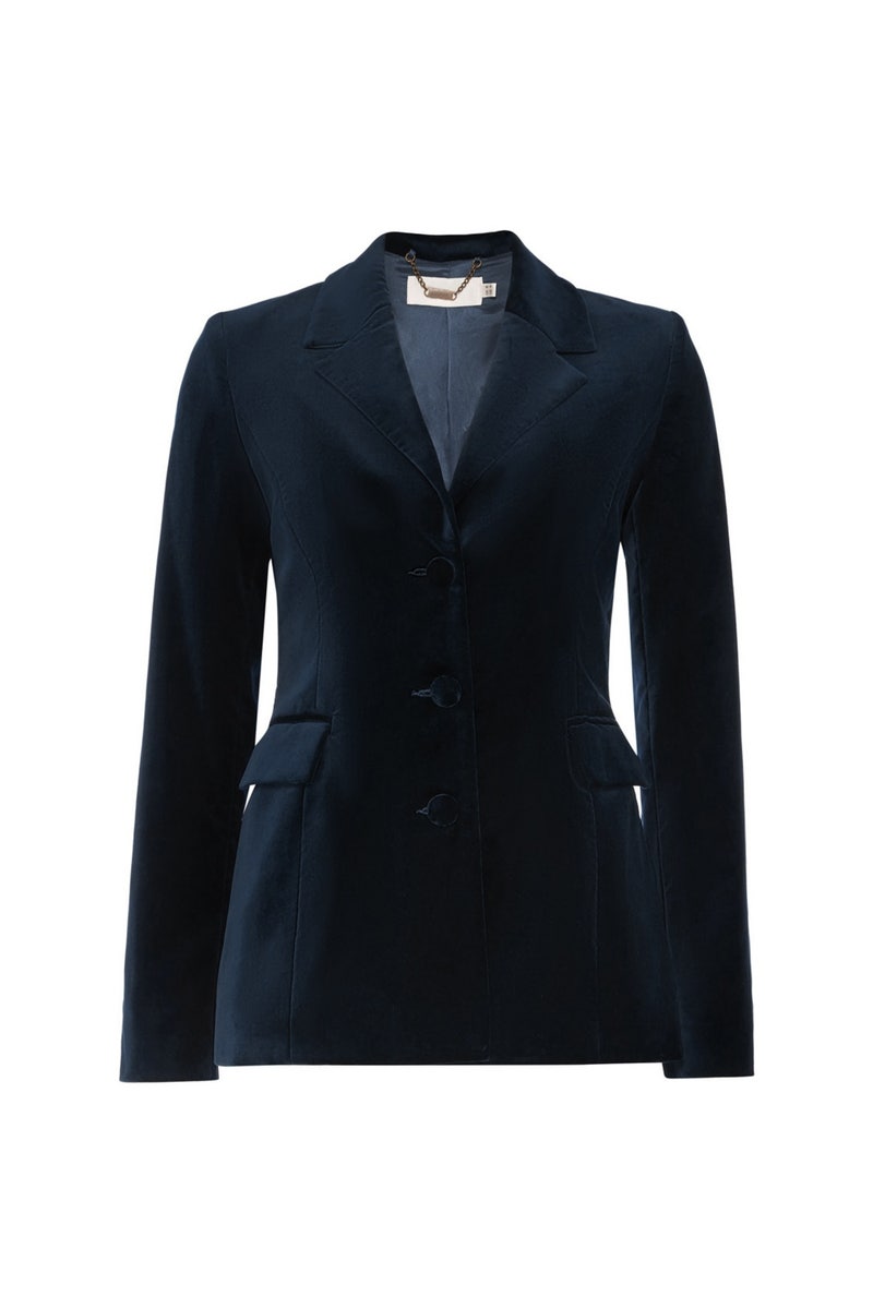 Gallant Velvet Blazer - Dark Navy