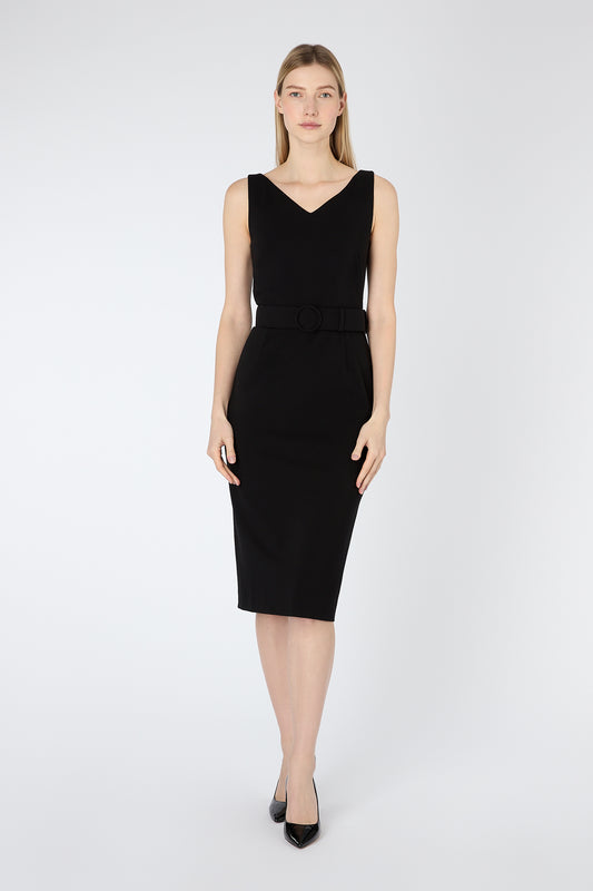 Monroe Jersey Pencil Dress - Black