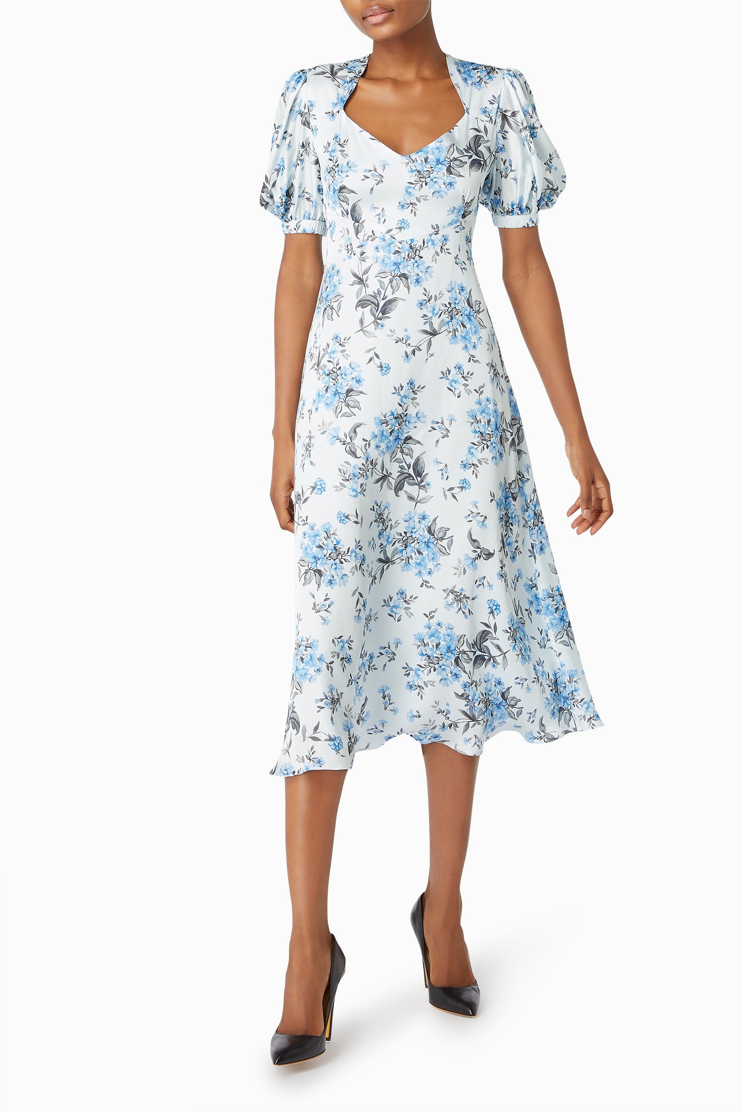 Paradise Dress - Blue Scatter Flower Print