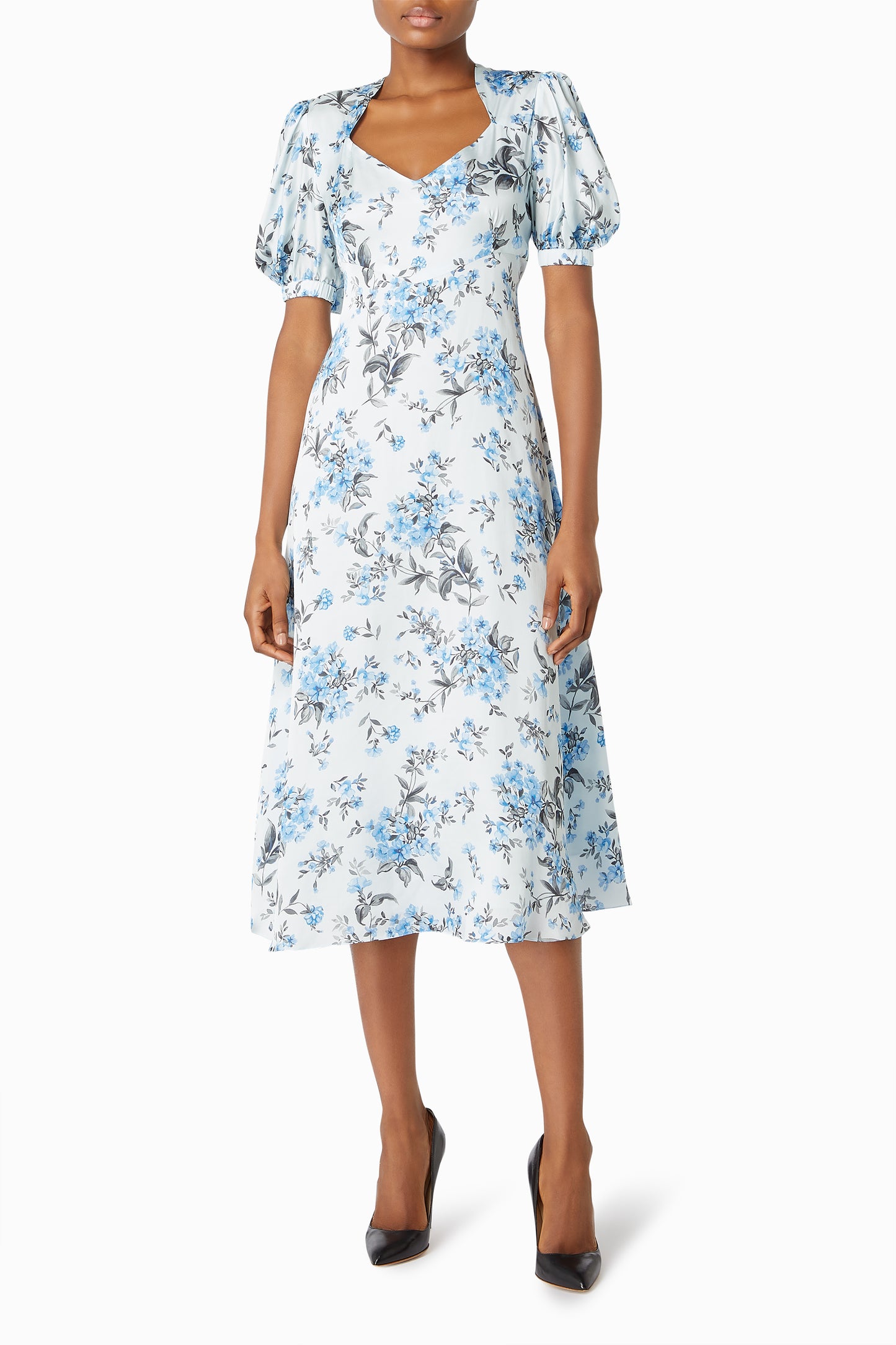 Paradise Dress - Blue Scatter Flower Print