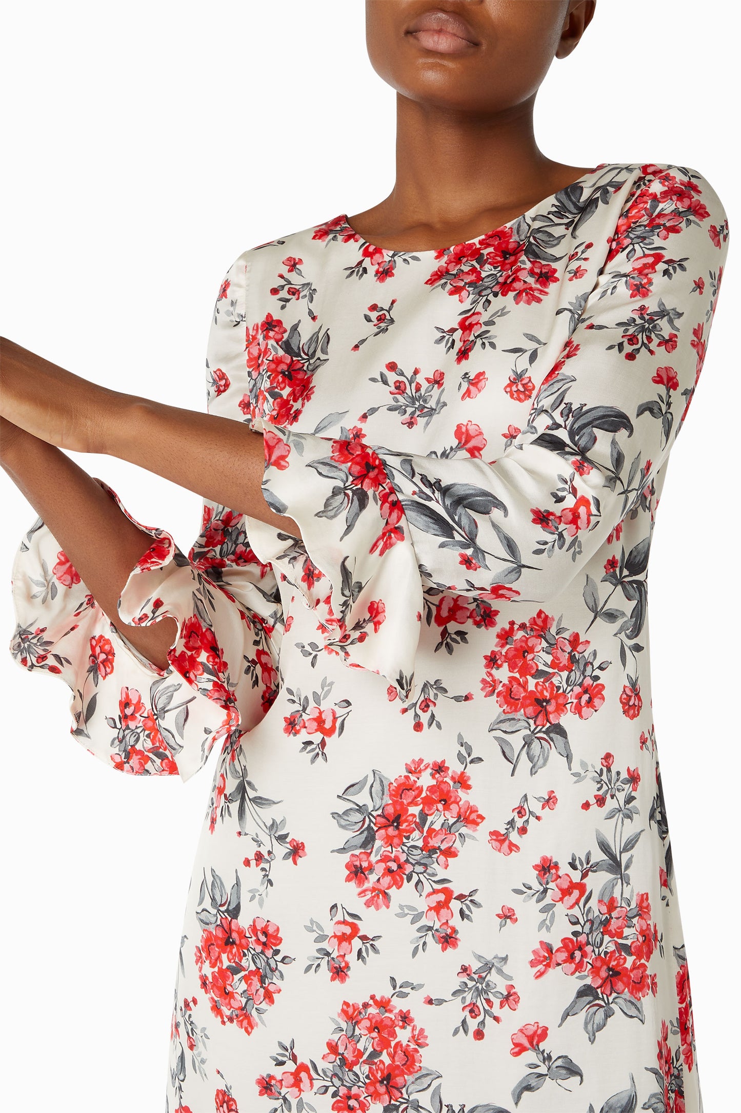 Posey Dress - Red Scatter Flower Print