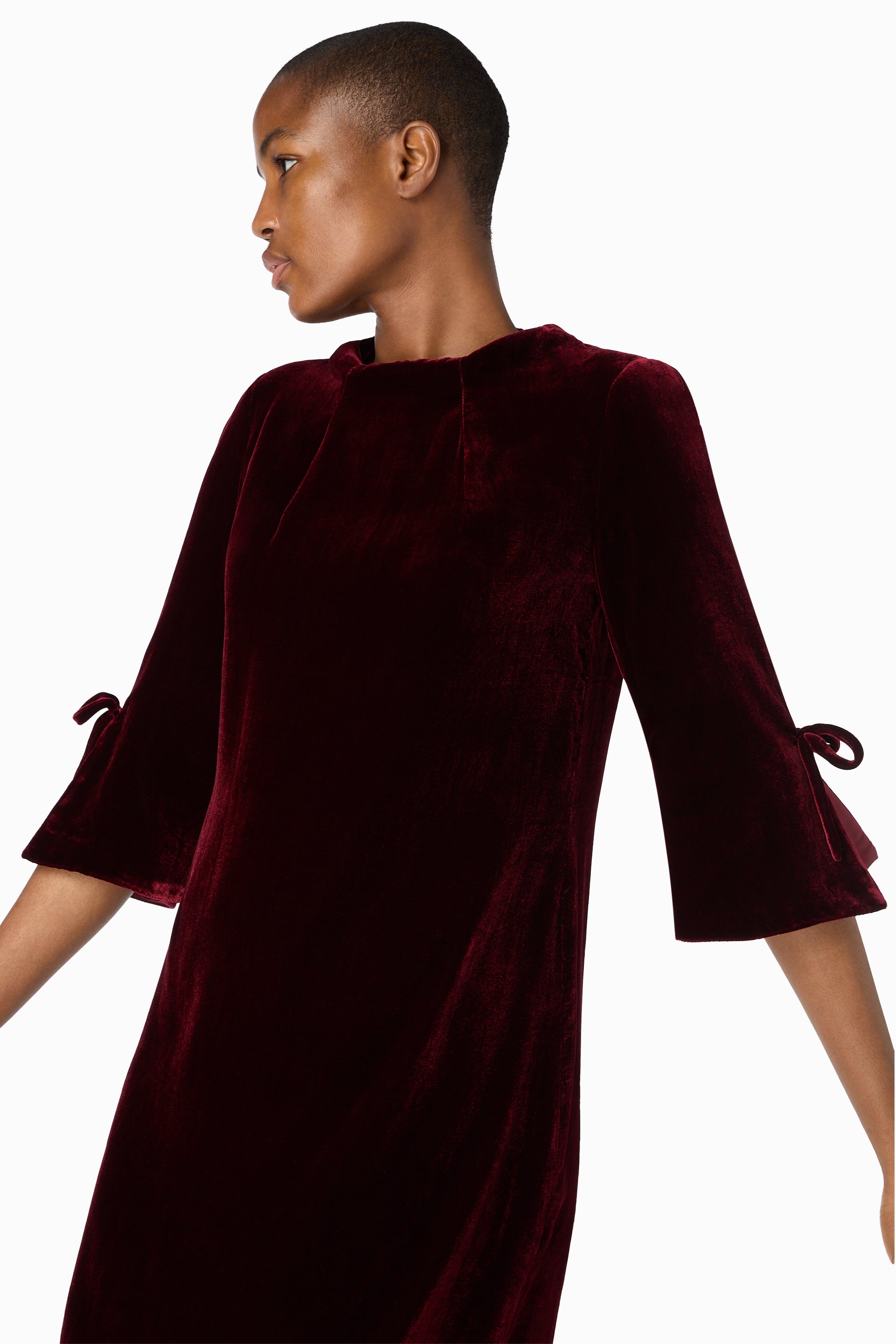 Burgundy fashion tunic dress