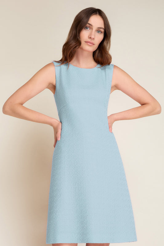 Sam Tweed Sleeveless Shift Dress - Frost Blue