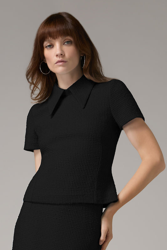 Stella Tweed Top - Black