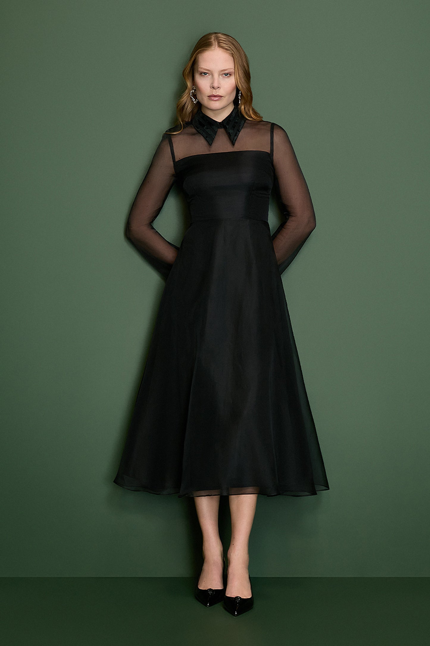 Tansy Organza Gown - Black