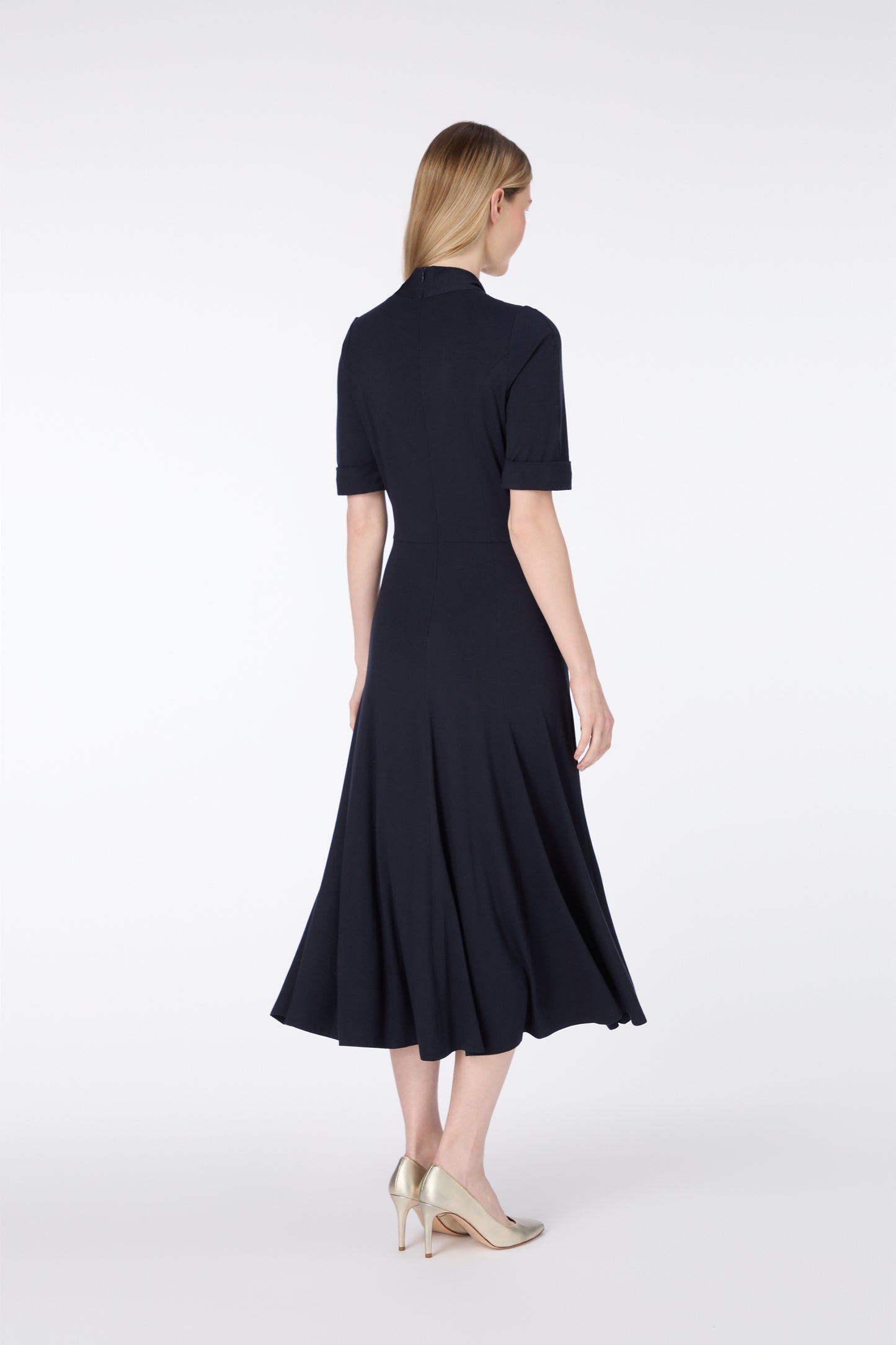 Tatiana Jersey Fit And Flare Dress - Dark Navy