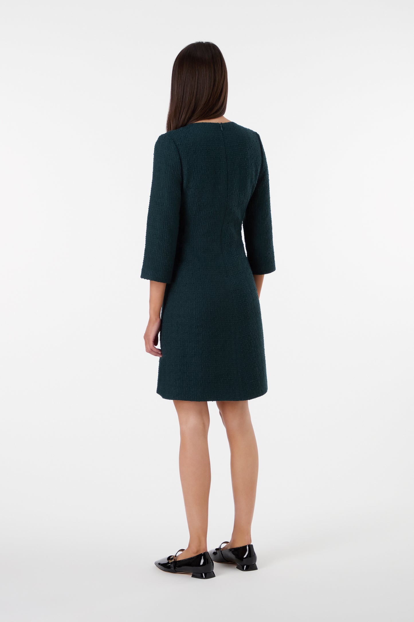 Tessa Tweed Dress - Evergreen