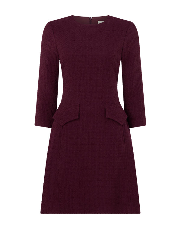 Tessa Tweed Dress - Damson