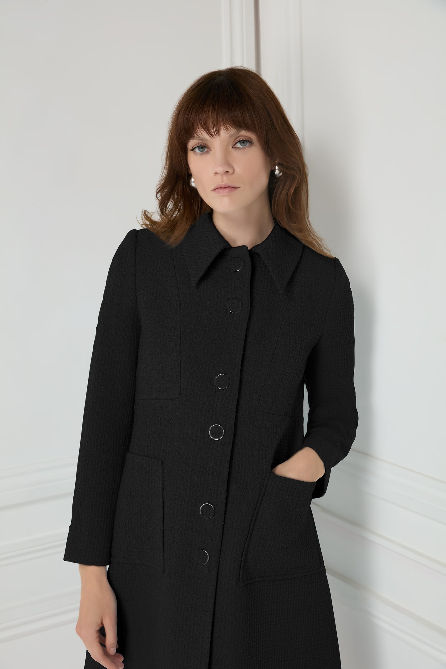 Verona Tweed Coat - Black