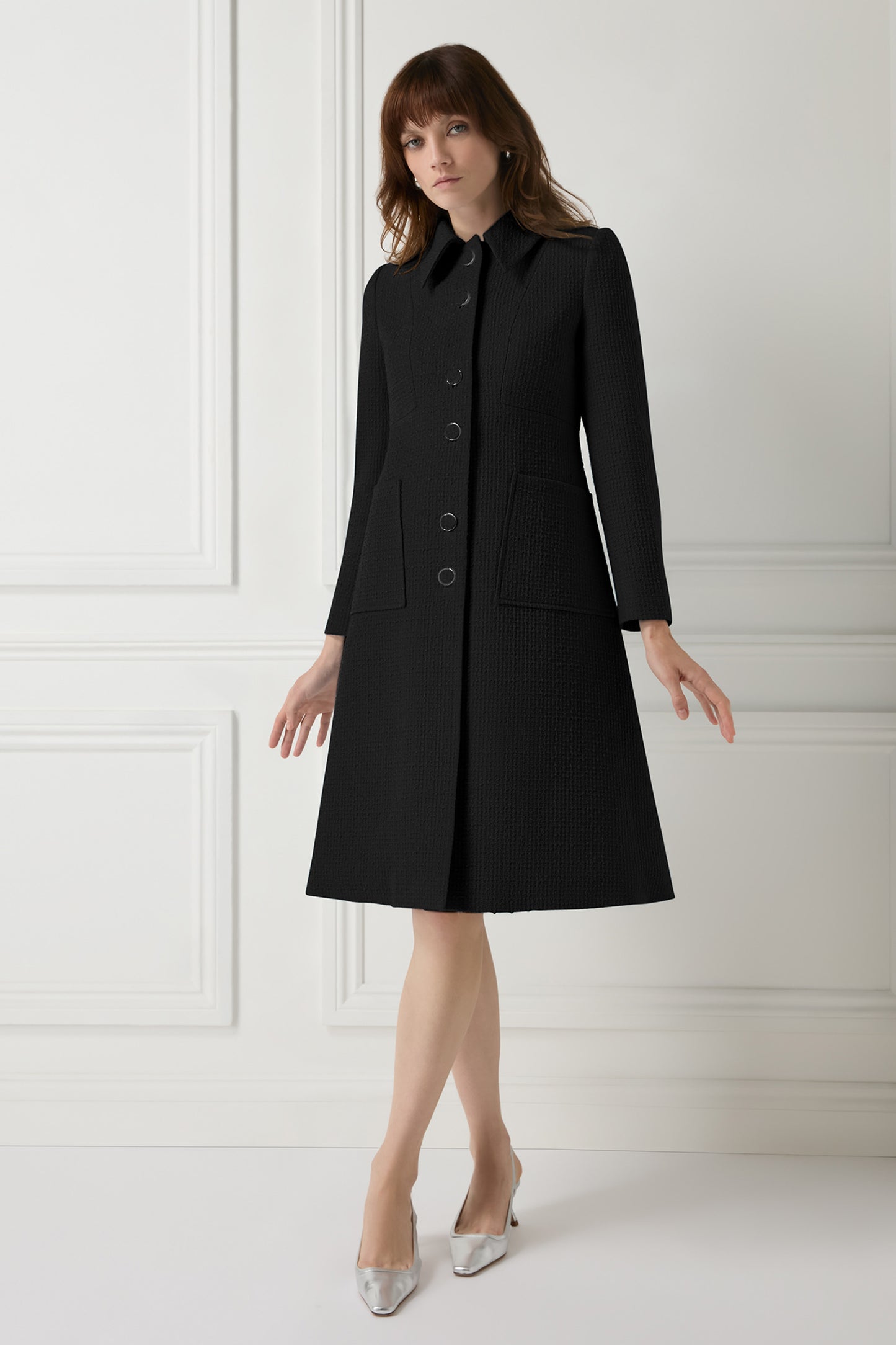 Verona Tweed Coat - Black