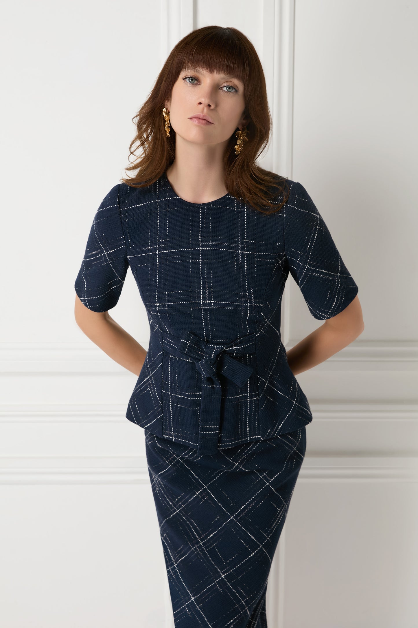 Vienna Top - Navy Check