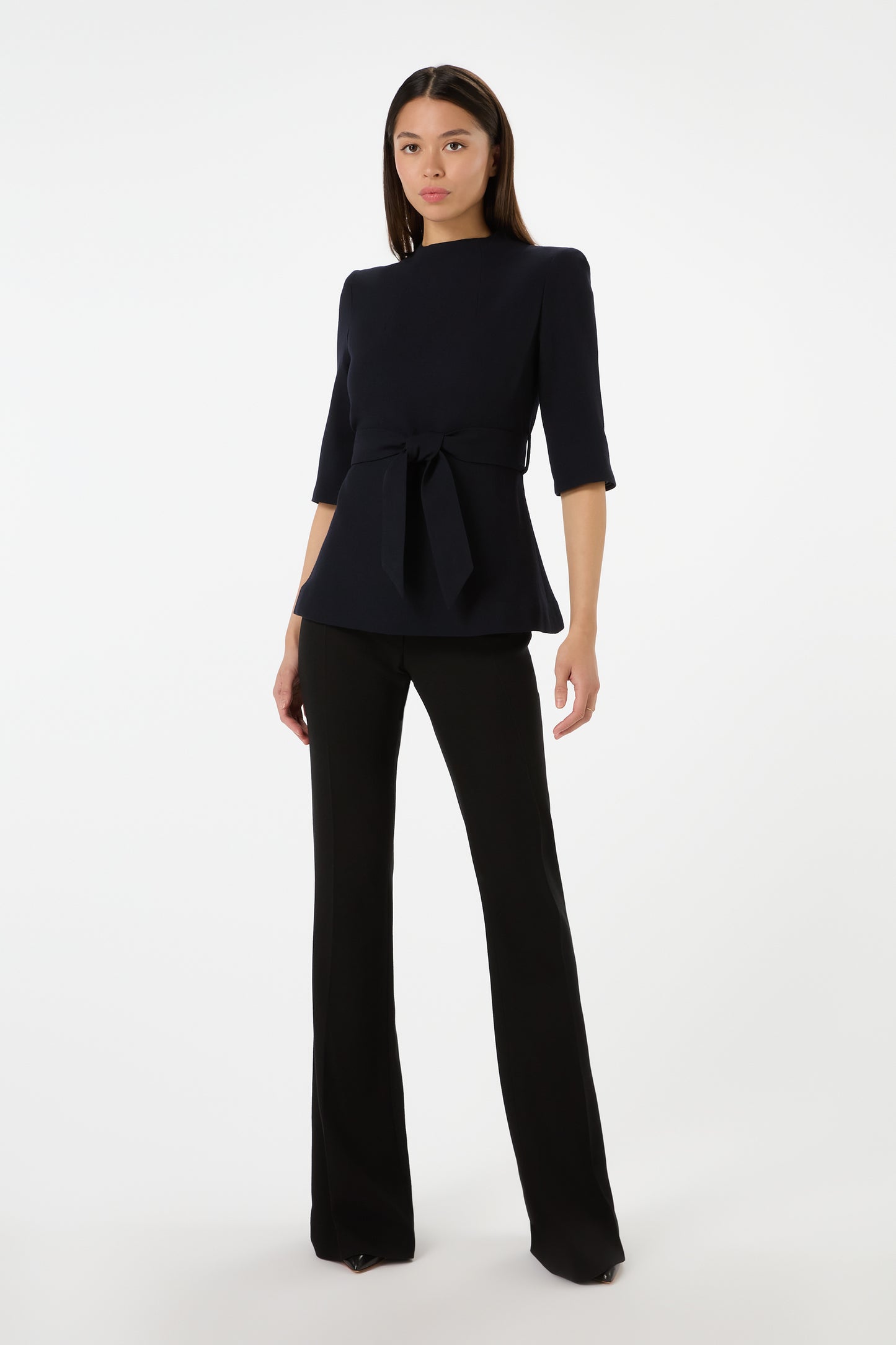 Viola Belted Top - Dark Navy