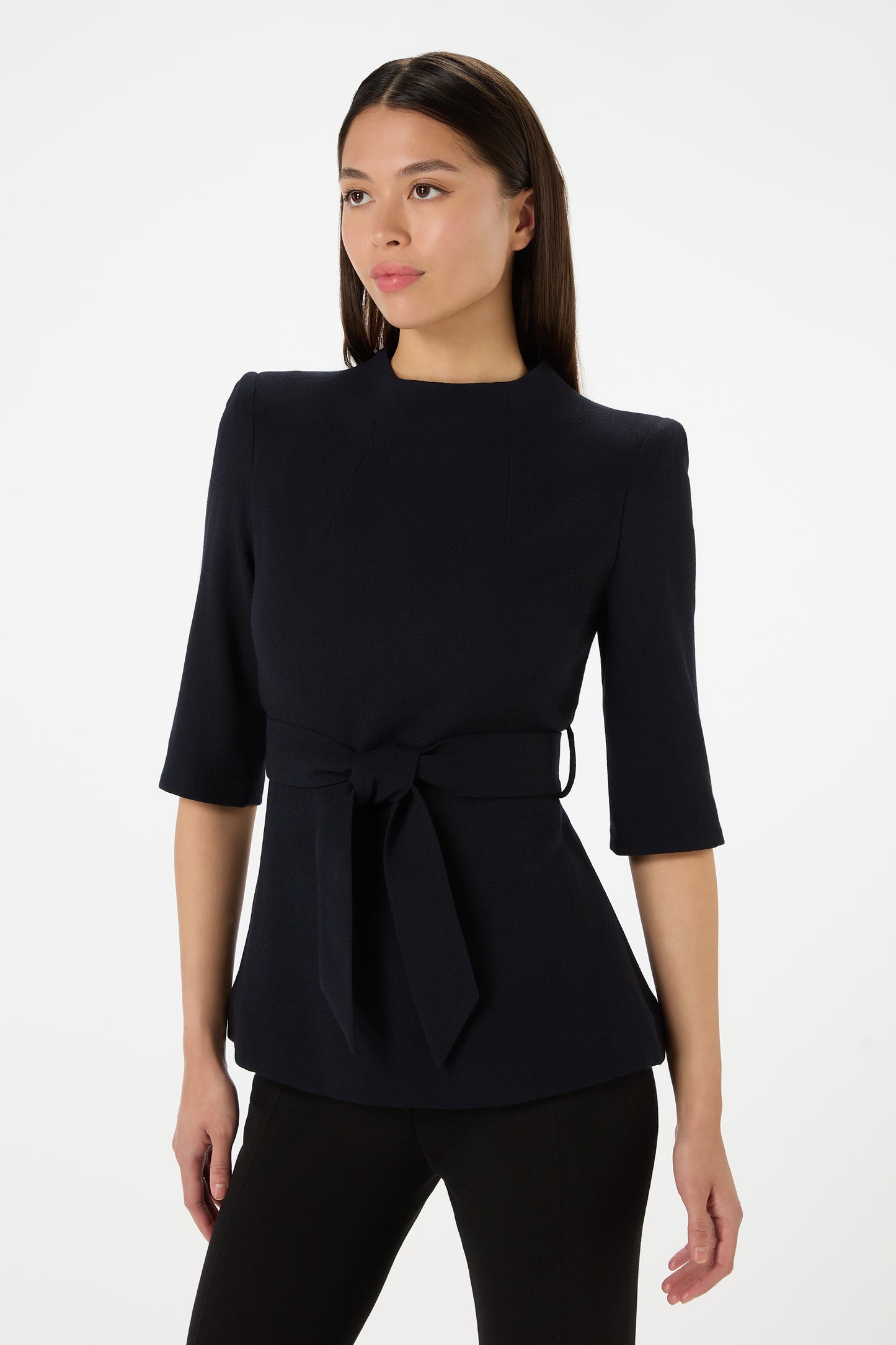 Viola Belted Top - Dark Navy