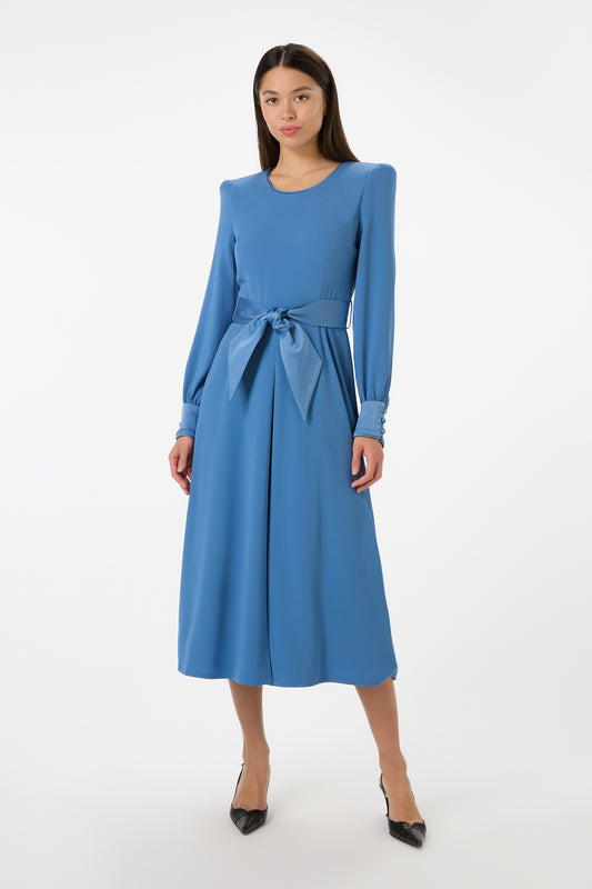 Vivaldi Fit And Flare Dress - Bluebell