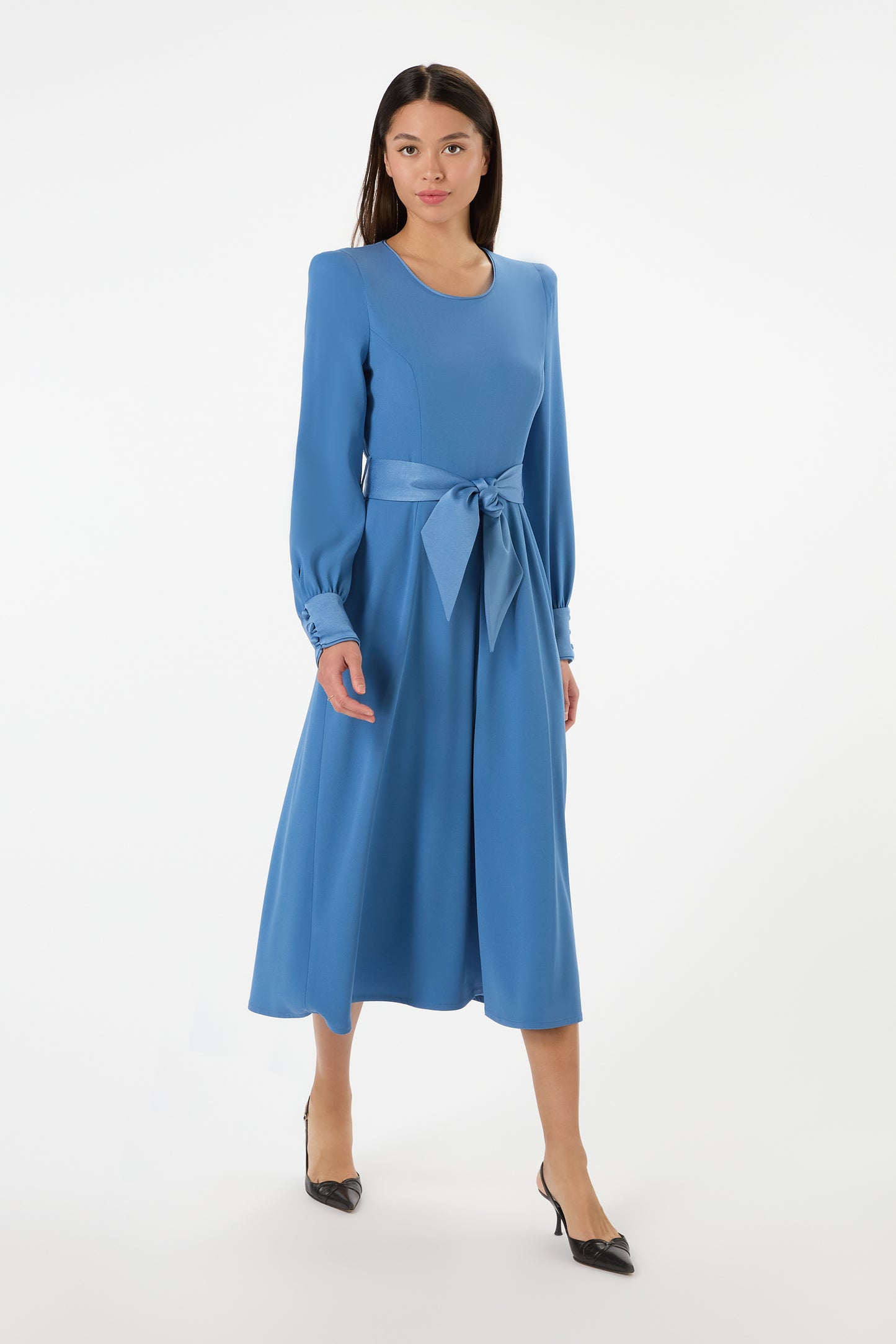 Vivaldi Fit And Flare Dress - Bluebell