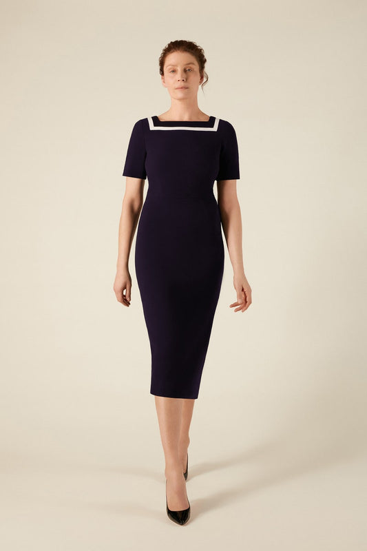 Davina Dress - Dark Navy