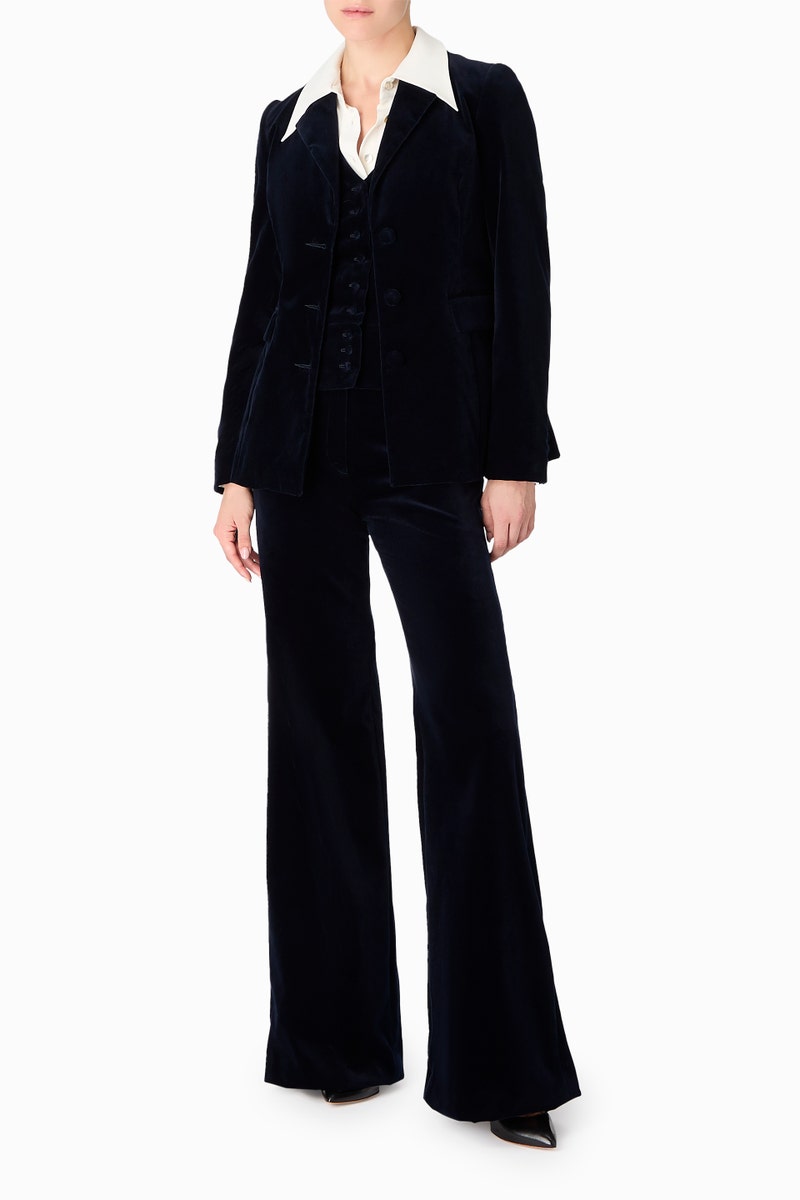 Gallant Velvet Blazer - Dark Navy