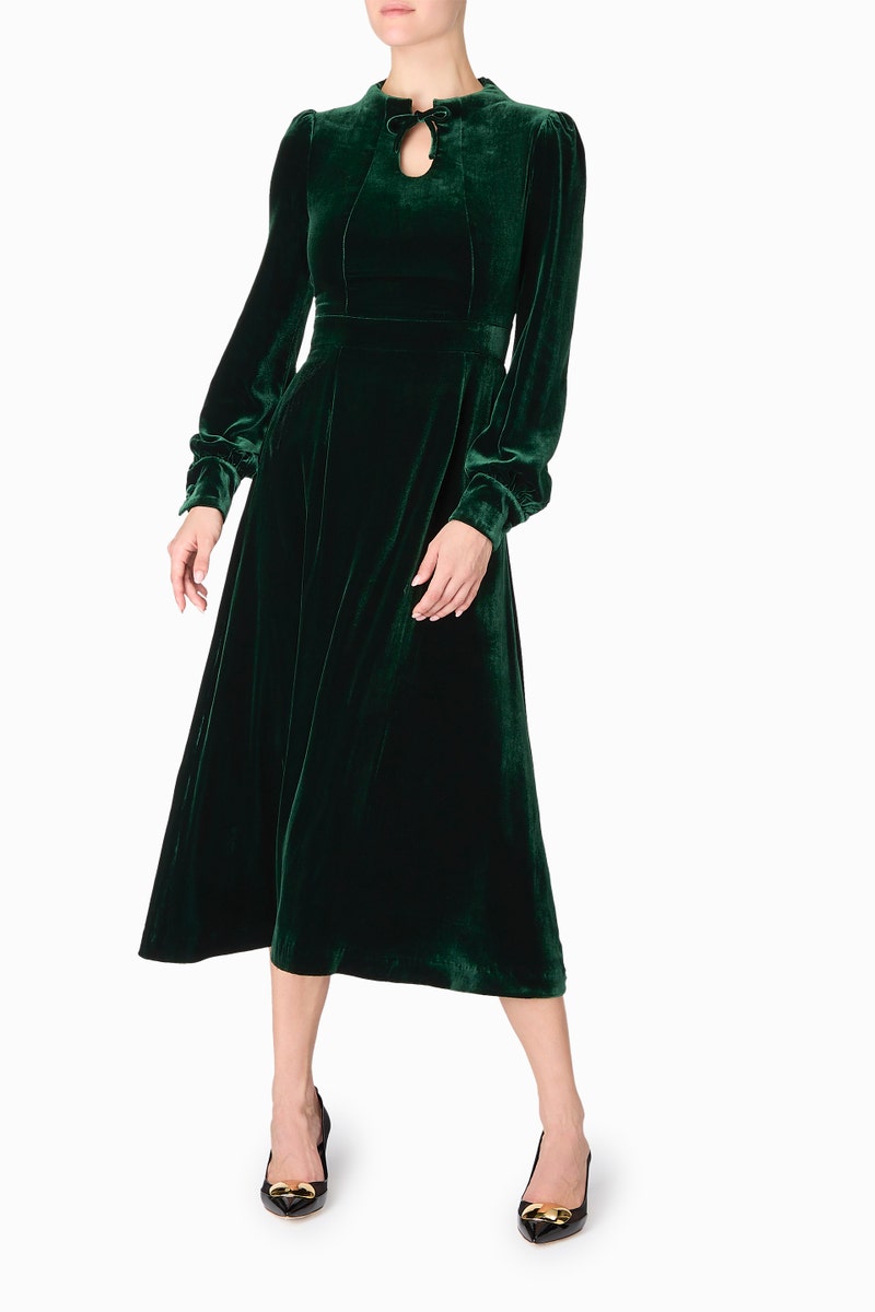 Royale Midi Dress - Forest Green