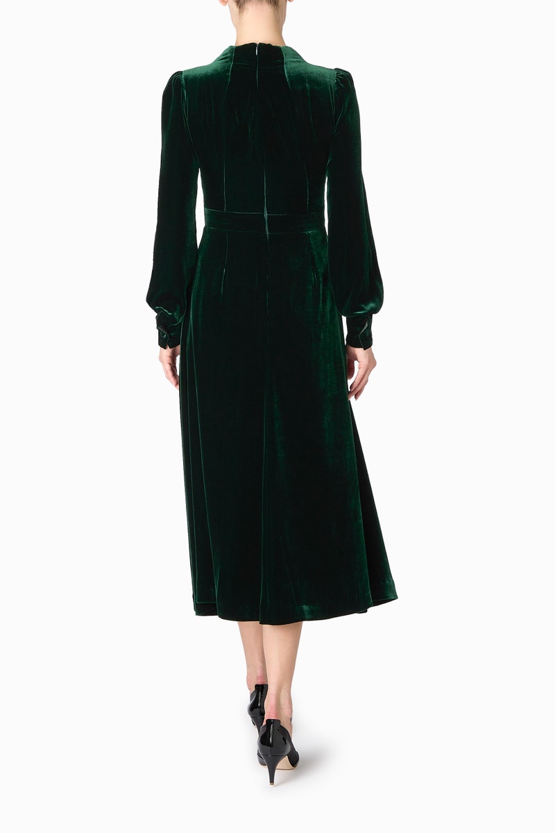 Royale Midi Dress - Forest Green