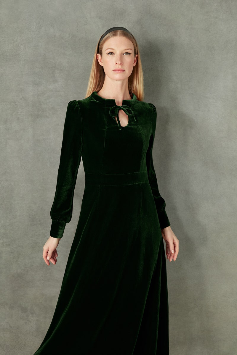 Royale Midi Dress - Forest Green