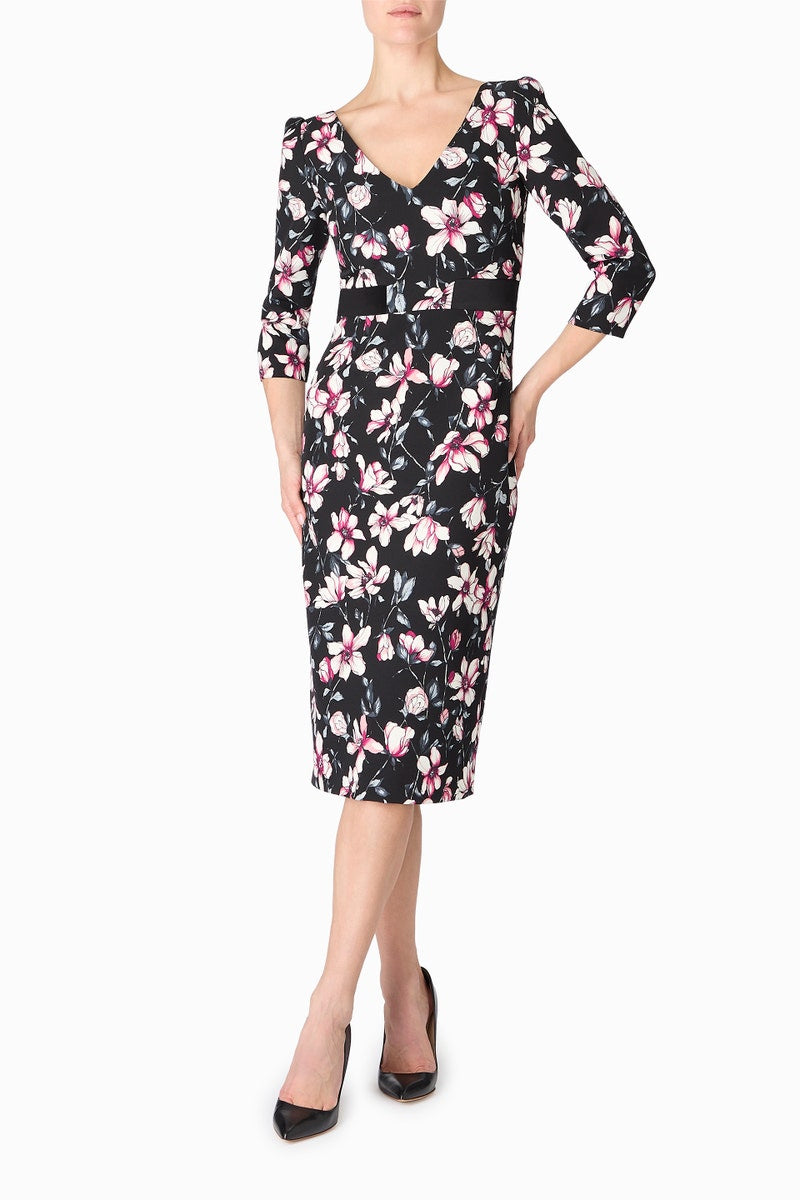 Scarlet Pencil Dress - Magnolia Print