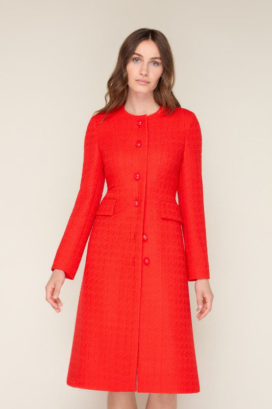 Sonnet Tweed Coat - Red