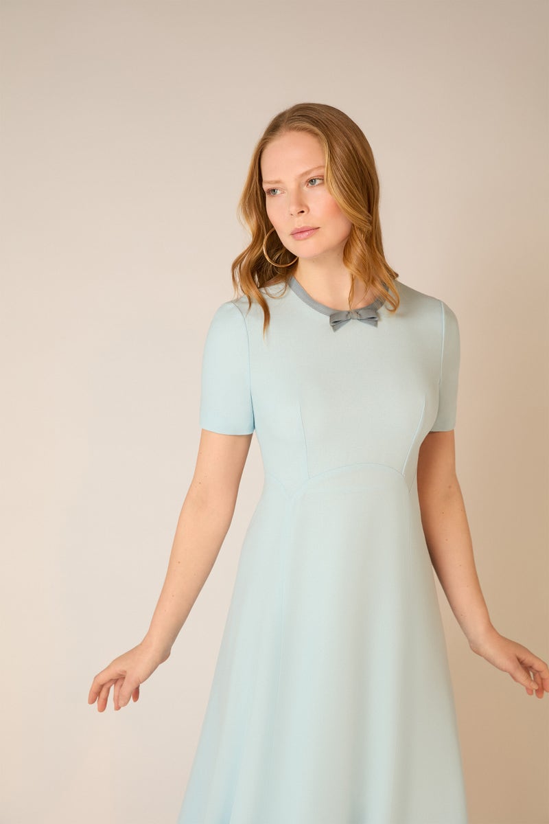 Thea Fit And Flare Dress - Sky Blue